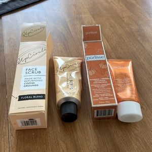 Upcircle face scrub and purlisse charcoal mask